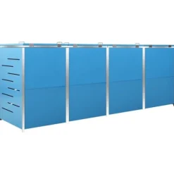 vidaXL Skjul till fyra sopkärl 276,5x77,5x112,5 cm rostfritt stål - Ställningar till sopkärl