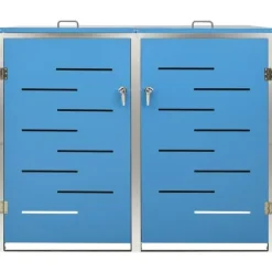 vidaXL Skjul till två sopkärl 138x77,5x112,5 cm rostfritt stål - Ställningar till sopkärl