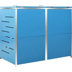 vidaXL Skjul till två sopkärl 138x77,5x112,5 cm rostfritt stål - Ställningar till sopkärl