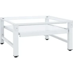 vidaXL Sockel för tvättmaskin med utdragbar hylla vit