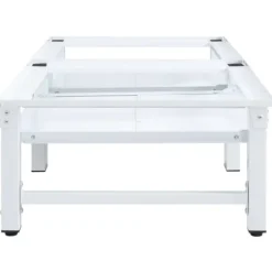 vidaXL Sockel för tvättmaskin med utdragbar hylla vit