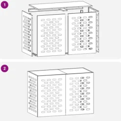 vidaXL Svart Stål 100 x 50 x 70 cm Hållbar Klimatanläggningstäckning
