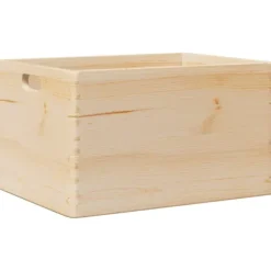 vidaXL Trälåda med handtag 40x30x23 cm massiv furu