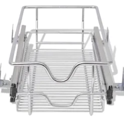 vidaXL Utdragbara trådkorgar 2 st silver 300 mm - Hållare för köksgeråd