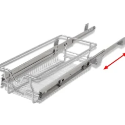 vidaXL Utdragbara trådkorgar 2 st silver 300 mm - Hållare för köksgeråd