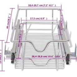 vidaXL Utdragbara trådkorgar 2 st silver 300 mm - Hållare för köksgeråd