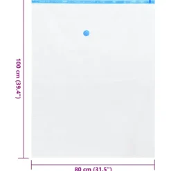 vidaXL Vakuumförvaringspåse Transparent Plast 100 x 80 cm