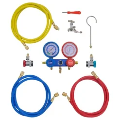 vidaXL Vakuumpump 1-stegs med 2-vägs grenrörsmätare