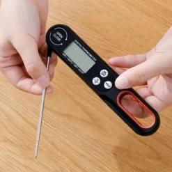 Vikbar Digital Kökstermometer Instant Read Svart