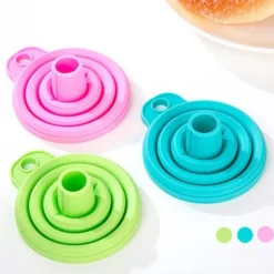 Vikbar kökssilikontratt för flytande överföring av vattenflaskor - livsmedelskvalitet, slumpmässig färg