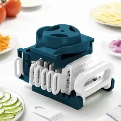 Vikbar mandolin - ARTHUR MARTIN - AMM530 - 6 i 1 - 3 rivblad och 3 grönsaksskärblad - Rostfritt stål