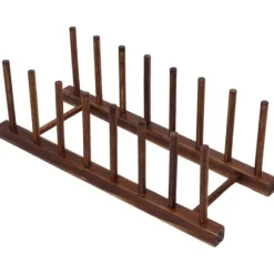 Vikbart 8-kolumns torkställ i trä för kökskärl