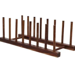 Vikbart 8-kolumns torkställ i trä för kökskärl