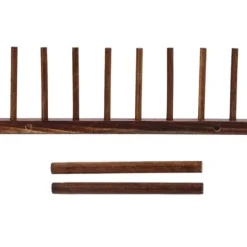 Vikbart 8-kolumns torkställ i trä för kökskärl