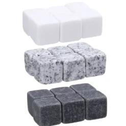 Vin Kylare - Ej specificerad - Naturlig sten - 6 stycken - Svart färg - 2 cm