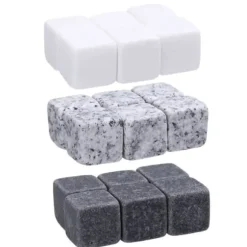 Vin kylare - Whisky stenar - Set med 6 delar - Syntetiskt material - Vit färg