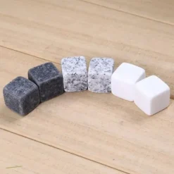 Vin kylare - Whisky stenar - Set med 6 delar - Syntetiskt material - Vit färg