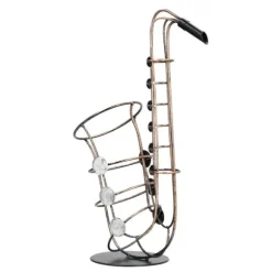 Vinflaskhållare Metallfigurer Saxofon Praktiskt hantverk Heminredningstillbehör