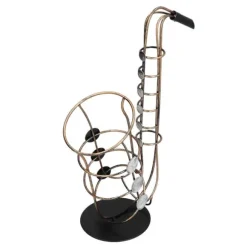 Vinflaskhållare Metallfigurer Saxofon Praktiskt hantverk Heminredningstillbehör