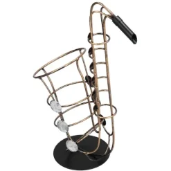 Vinflaskhållare Metallfigurer Saxofon Praktiskt hantverk Heminredningstillbehör