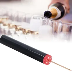 Vinflasköppnare Nåltyp Läppstiftsform Bärbar lufttrycksflasköppnare för hemrestaurang Röd