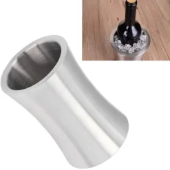 Vinhink 2L Kapacitet Silver Smal form Modern stil Dubbel vinflaska kylare i rostfritt stål för bar
