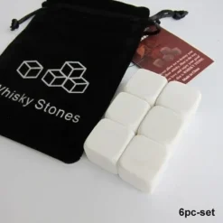 Vinkylare, 100 % naturliga whiskystenar dricker iskub Whiskeysten Whiskey Rock Cooler Present - Typ 6st Vit