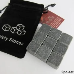 Vinkylare, 100 % naturliga whiskystenar dricker iskub Whiskeysten Whiskey Rock Cooler Present - Typ 9st Svart