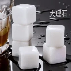 Vinkylare, 5 delar-set Champagne Ice Stones Whiskey Cooling Granit Stones Whisky - Vit Marmor Typ