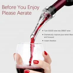 Vinkylare - TD® - Professionell dekanter - Livsmedelsakryl - Nutida design - Röd