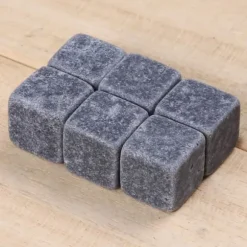 Vin-kylare - Whisky Rock - 6 stycken - Natursten - Återanvändbar - Vit färg