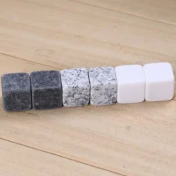 Vinkylare - Whiskystenar - 6 delar - Naturlig sten - Återanvändbar - Flera färger