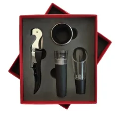 Vinöppnare Set Rostfritt rostfritt stål Utsökt förpackningshandtag Korkskruvssats för Hem Bar Restaurang Presenter Röd