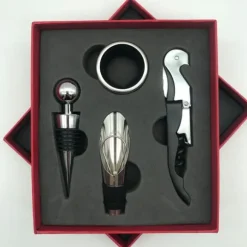 Vinöppnare Set Rostfritt rostfritt stål Utsökt förpackningshandtag Korkskruvssats för Hem Bar Restaurang Presenter Röd