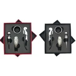 Vinöppnare Set Rostfritt rostfritt stål Utsökt förpackningshandtag Korkskruvssats för Hem Bar Restaurang Presenter Röd