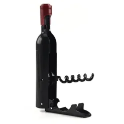 Vinöppnare Svart Multifunktionell Magnetdesign Bärbar Vinöppnare i Rostfritt Stål