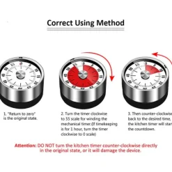 Visuell kökstimer med magnet i rostfritt stål
