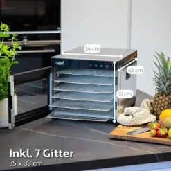Vita5 Matdehydrator 7 Plattor Inox - Elektrisk 650W med 24h Timer