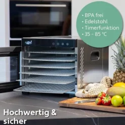 Vita5 Matdehydrator 7 Plattor Inox - Elektrisk 650W med 24h Timer