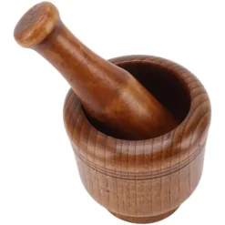 Vitlökskvarnskål Jujube Trä Örtkrossskål Multipurpose Kryddblandningskvarn för hushållsrestaurang