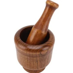 Vitlökskvarnskål Jujube Trä Örtkrossskål Multipurpose Kryddblandningskvarn för hushållsrestaurang