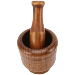 Vitlökskvarnskål Jujube Trä Örtkrossskål Multipurpose Kryddblandningskvarn för hushållsrestaurang