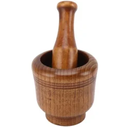 Vitlökskvarnskål Jujube Trä Örtkrossskål Multipurpose Kryddblandningskvarn för hushållsrestaurang