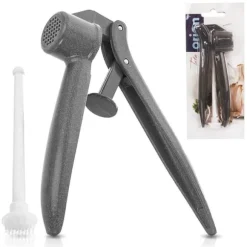 Vitlökspress i aluminium med rengöringsmedel 15,5 cm 2 st.