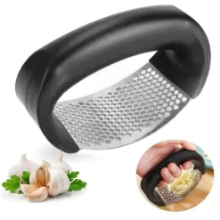 Vitlökspress i Stål – Garlic Press Handtag – Svart