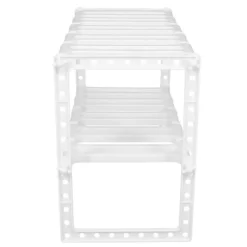 2-vånings diskbänksställ skåporganisatör förvaring teleskopisk hylla kök badrumshållare