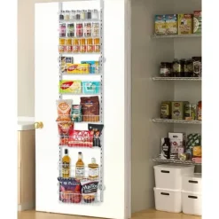 9-vånings Pantry Organizer, Över Dörren Hängande Förvaringsställ, Justerbar Höjd