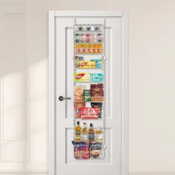 9-vånings Pantry Organizer, Över Dörren Hängande Förvaringsställ, Justerbar Höjd