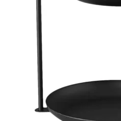 2-vånings serveringsbricka i järn, vattentät förvaringsfat i flera nivåer, för soffbord, fest, svart