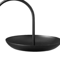 2-vånings serveringsbricka i järn, vattentät förvaringsfat i flera nivåer, för soffbord, fest, svart